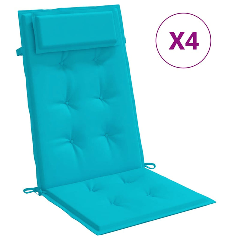 Afbeelding laden in galerijviewer, Vidaxl stoelkussens 4 st hoge rug oxford stof turquoise