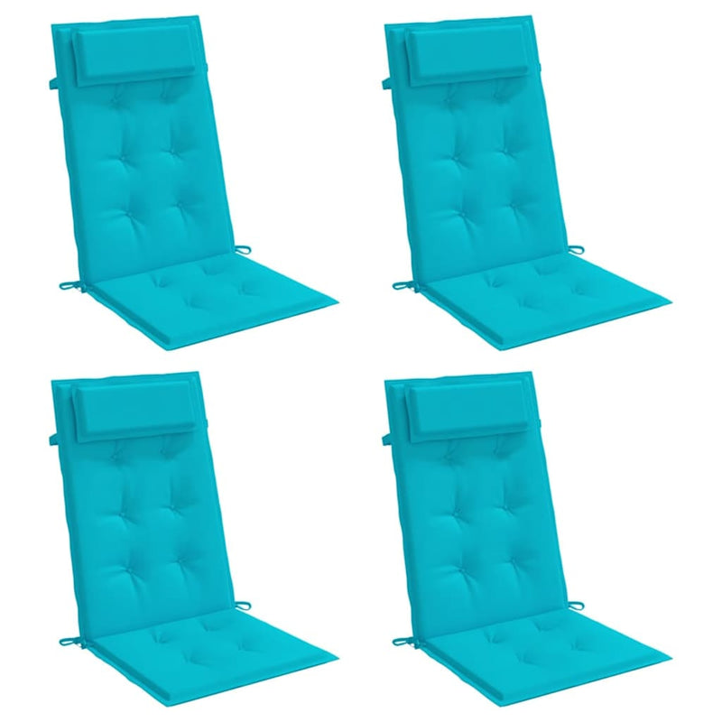 Afbeelding laden in galerijviewer, Vidaxl stoelkussens 4 st hoge rug oxford stof turquoise