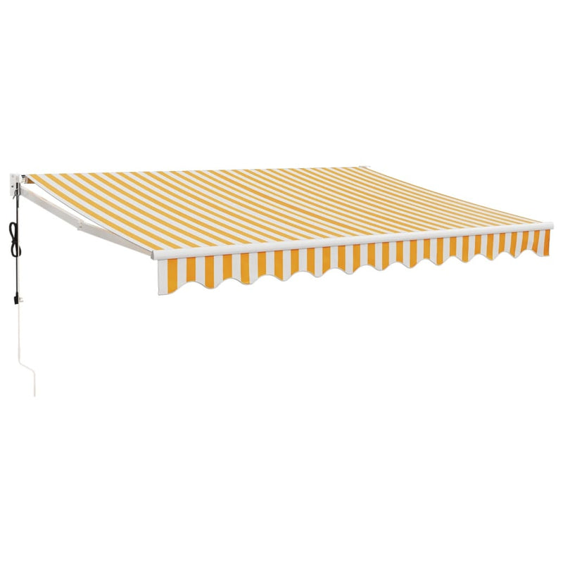 Cargue la imagen en el visor de la galería, Vidaxl luifel elektrisch uitschuifbaar 3,5x2,5 m geel en wit