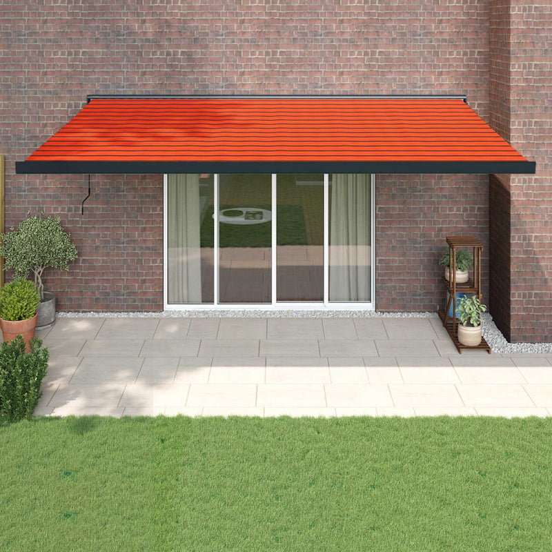 Load image into Gallery viewer, VidaXL Luifel uittrekbaar 5x3 m stof en aluminium oranje en bruin
