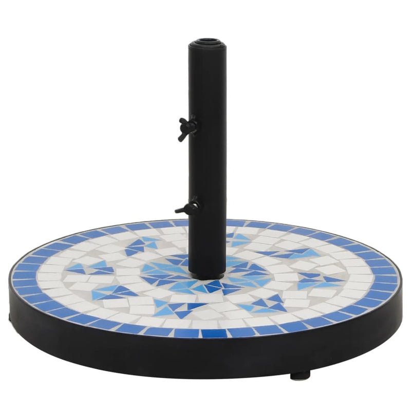 Load image into Gallery viewer, Vidaxl parasolvoet rond 12 kg blauw en wit