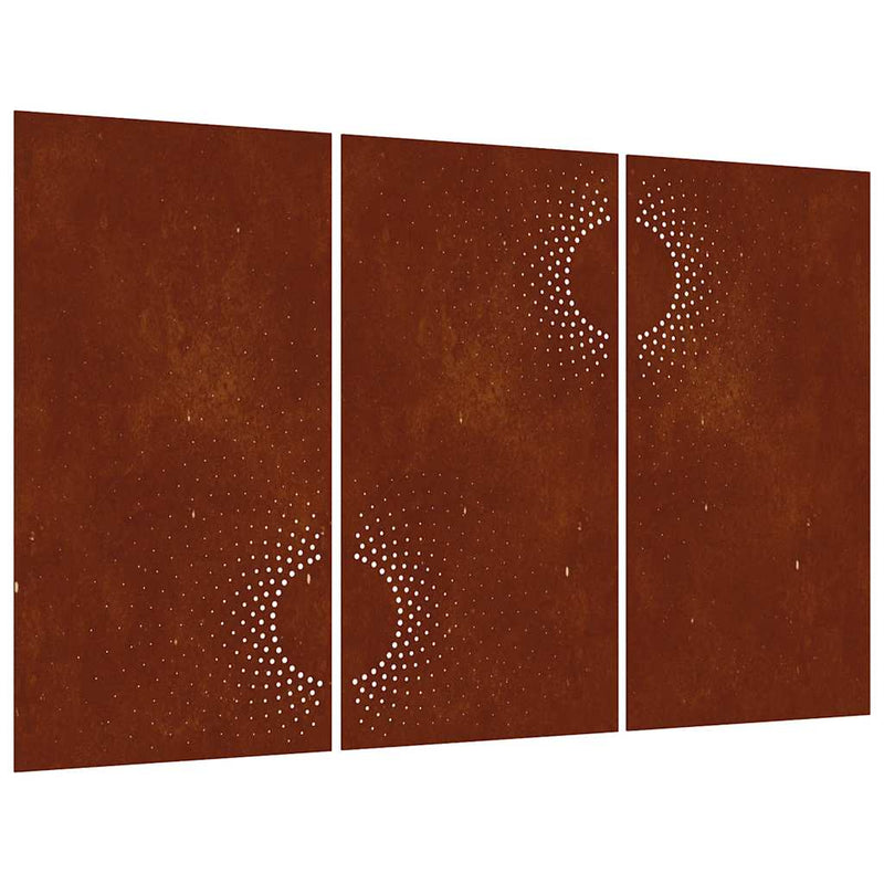 Load image into Gallery viewer, Vidaxl wanddecoratie tuin 3 st zonontwerp 105x55 cm cortenstaal