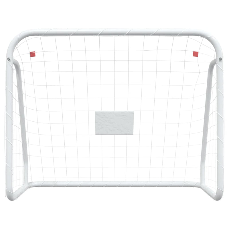 Load image into Gallery viewer, Vidaxl voetbaldoel met net 125x96x60 cm staal en polyester wit