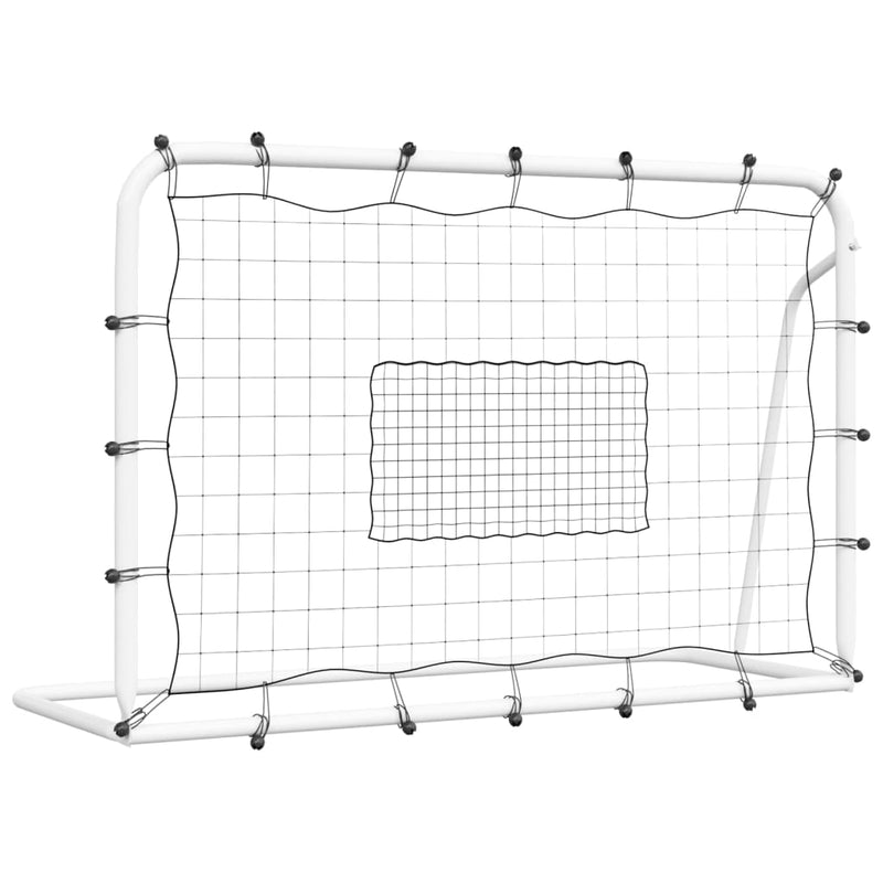 Load image into Gallery viewer, Vidaxl voetbalrebounder 184x61x123 cm staal en pe wit en zwart
