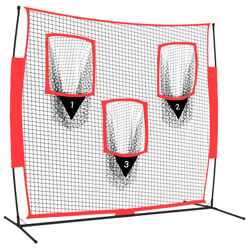 Load image into Gallery viewer, Vidaxl honkbalnet draagbaar 183x105x183 cm polyester zwart en rood