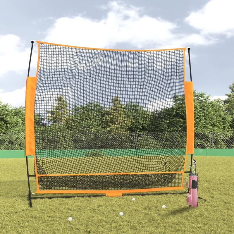 Load image into Gallery viewer, Vidaxl golftrainingsnet 215x107x216 cm polyester zwart en oranje
