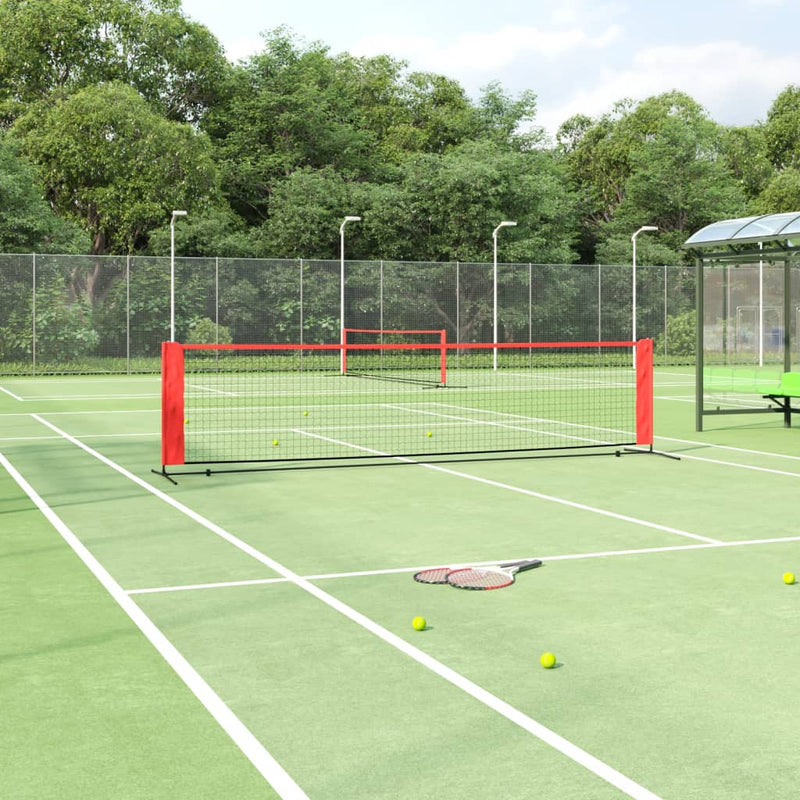 Load image into Gallery viewer, Vidaxl tennisnet 400x100x87 cm polyester zwart en rood