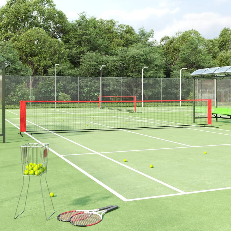 Load image into Gallery viewer, Vidaxl tennisnet 600x100x87 cm polyester zwart en rood