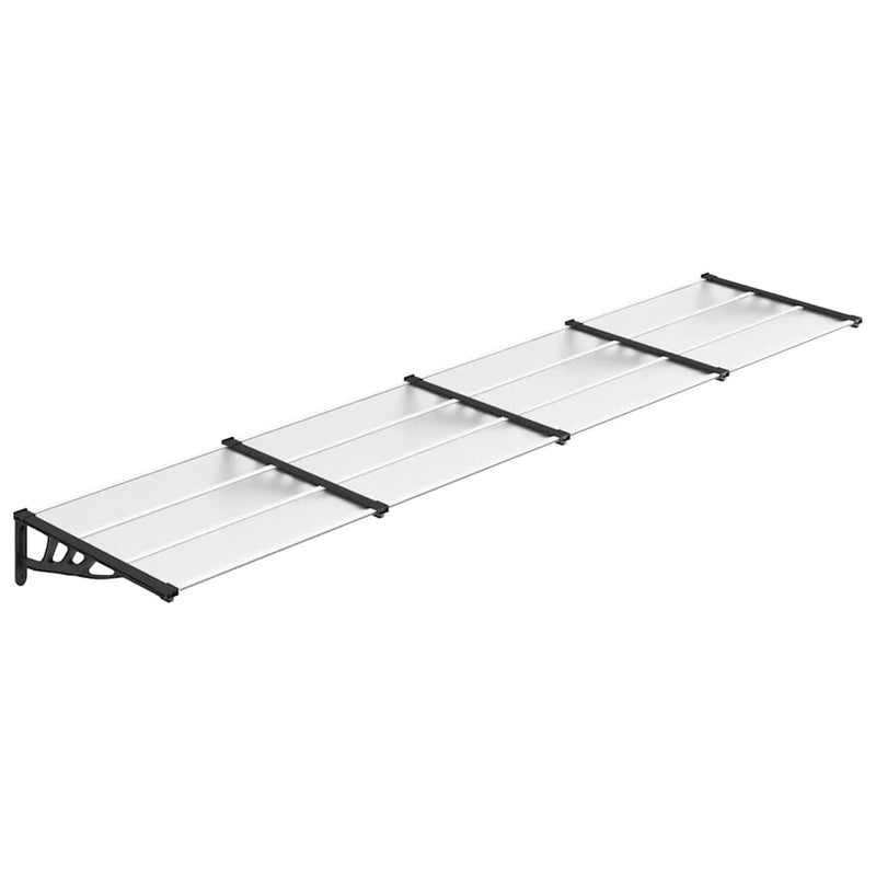 Load image into Gallery viewer, Vidaxl deurluifel 396x90 cm polycarbonaat zwart en transparant