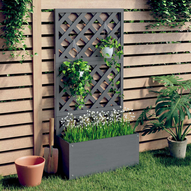 Afbeelding laden in galerijviewer, Vidaxl plantenbak met latwerk 65x33x135 cm hkc