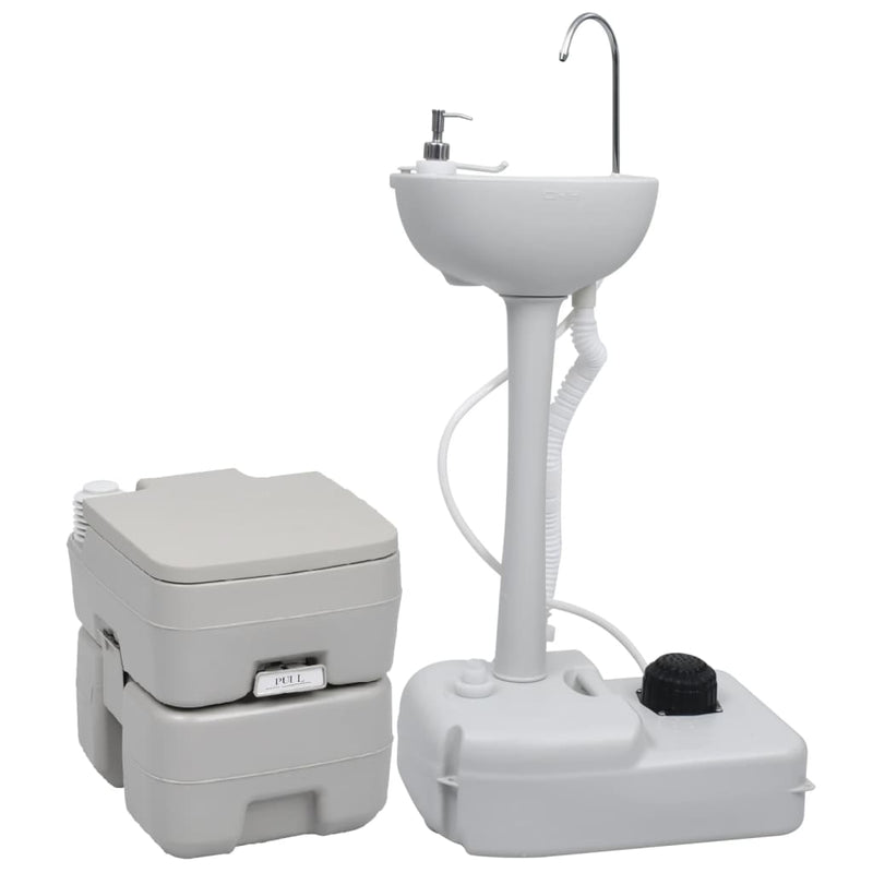 Load image into Gallery viewer, VidaXL Campingtoilet en wasbak set draagbaar