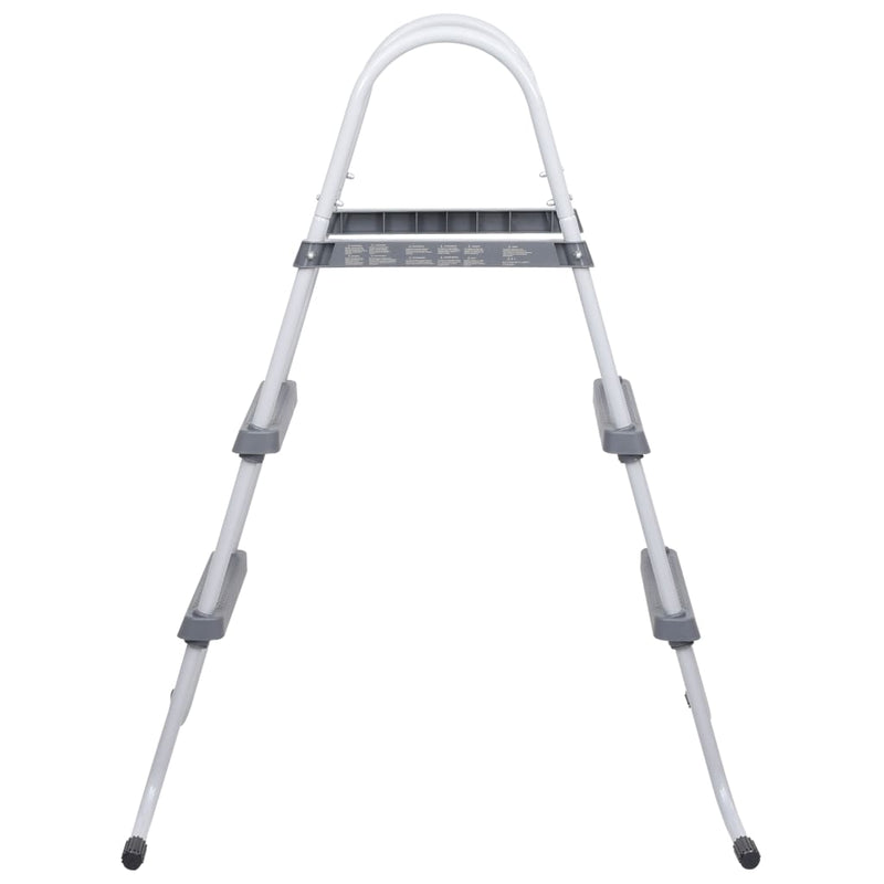 Load image into Gallery viewer, Vidaxl zwembadladder 84 cm staal grijs