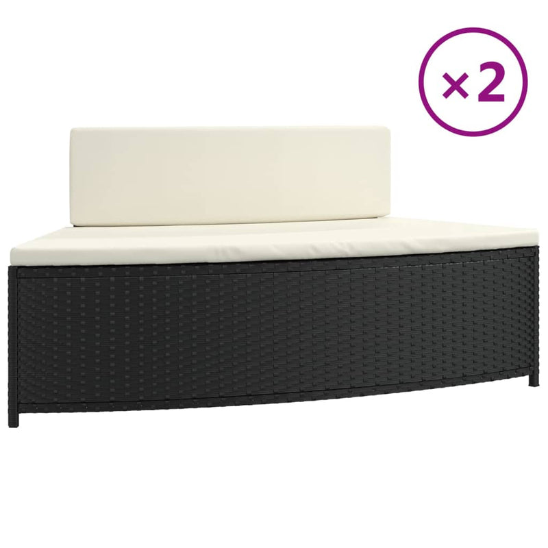 Load image into Gallery viewer, Vidaxl spa-bankjes met kussens 2 st poly rattan zwart