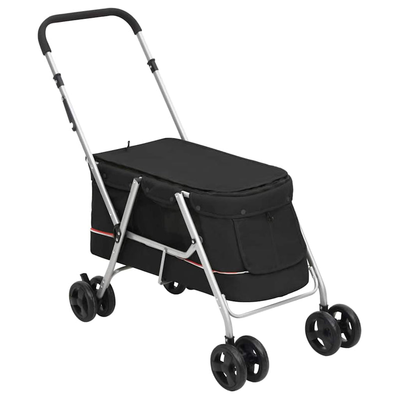 Load image into Gallery viewer, Vidaxl hondenwagen inklapbaar 100x49x96 cm linnenstof zwart