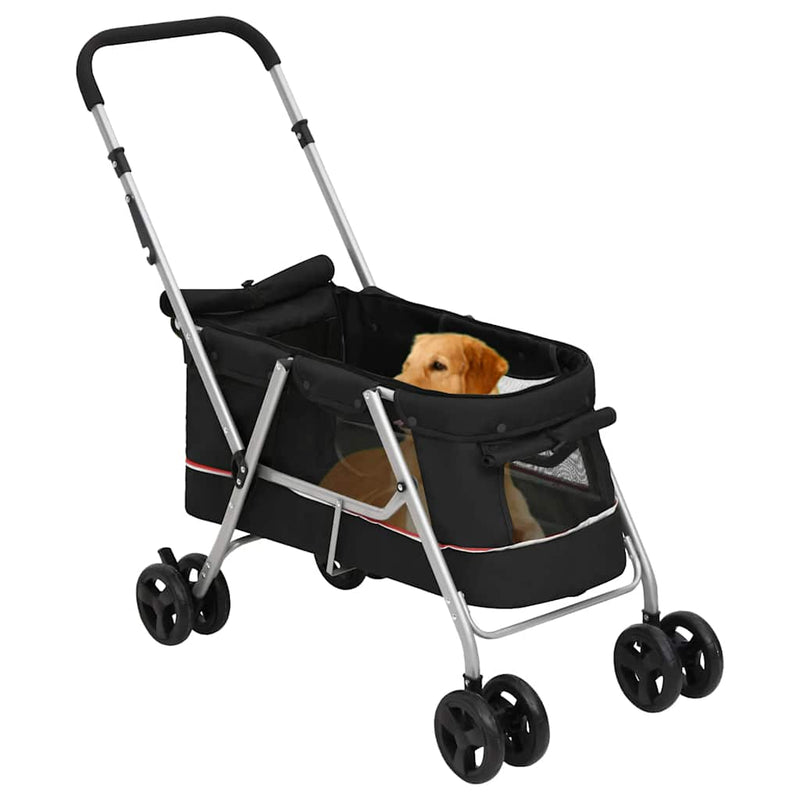 Load image into Gallery viewer, Vidaxl hondenwagen inklapbaar 100x49x96 cm linnenstof zwart