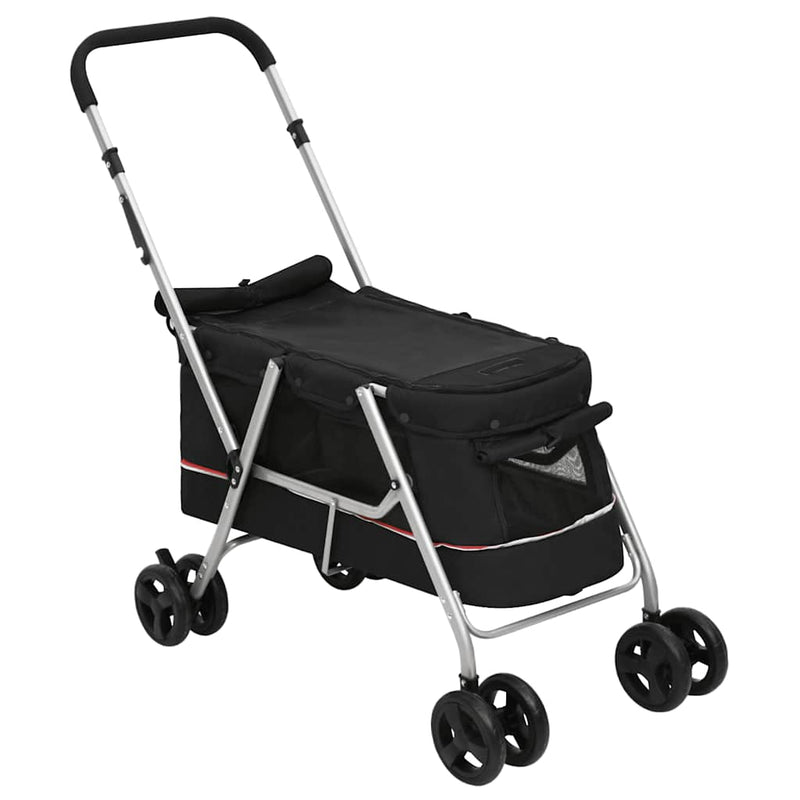Load image into Gallery viewer, Vidaxl hondenwagen inklapbaar 100x49x96 cm linnenstof zwart