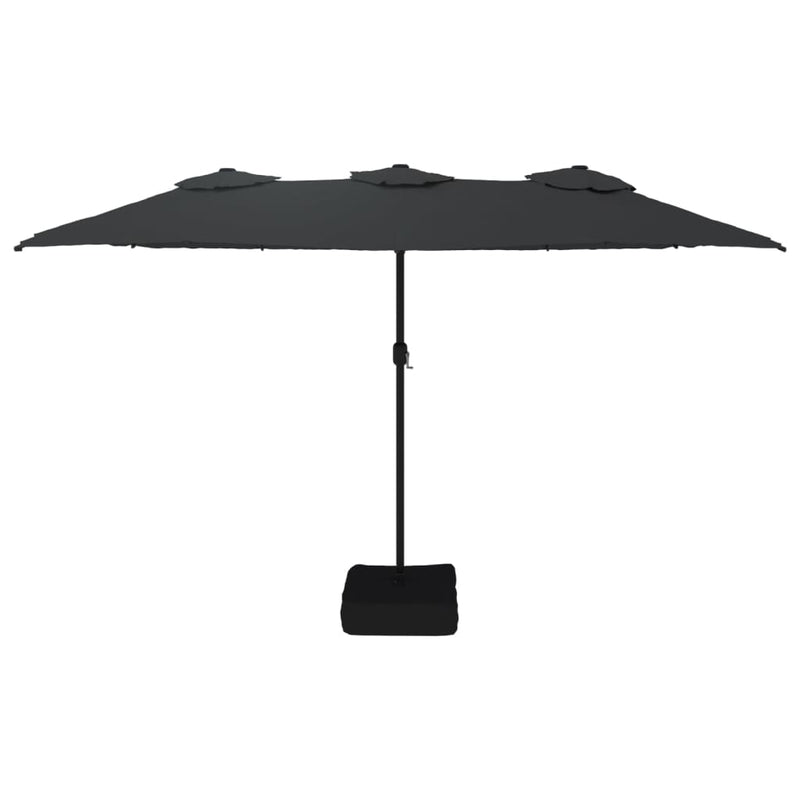 Load image into Gallery viewer, Vidaxl parasol dubbel dak 449x265 cm zwart