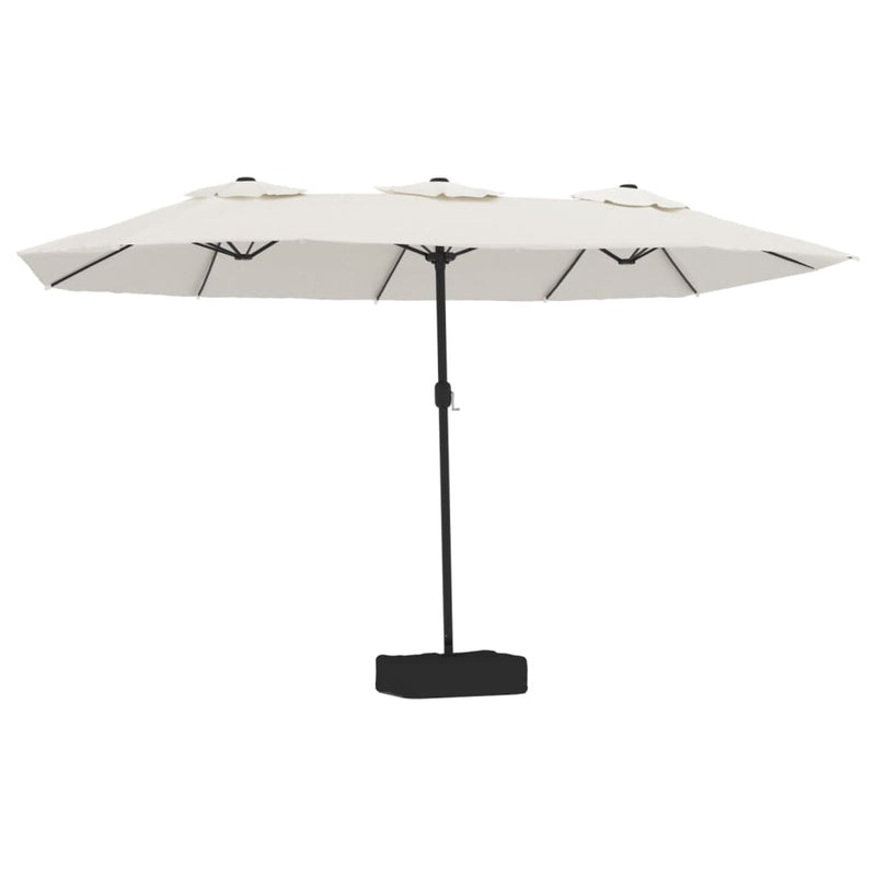 Load image into Gallery viewer, Vidaxl parasol dubbel dak met led 449x265 cm zandwit