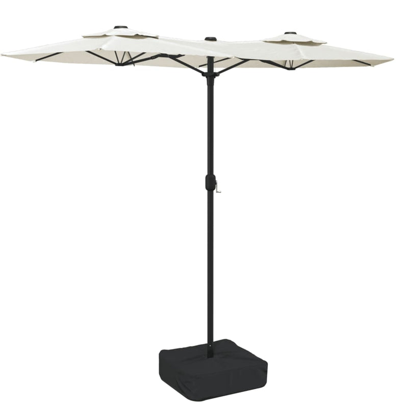 Afbeelding laden in galerijviewer, Vidaxl parasol dubbel dak 316x145 cm zandwit
