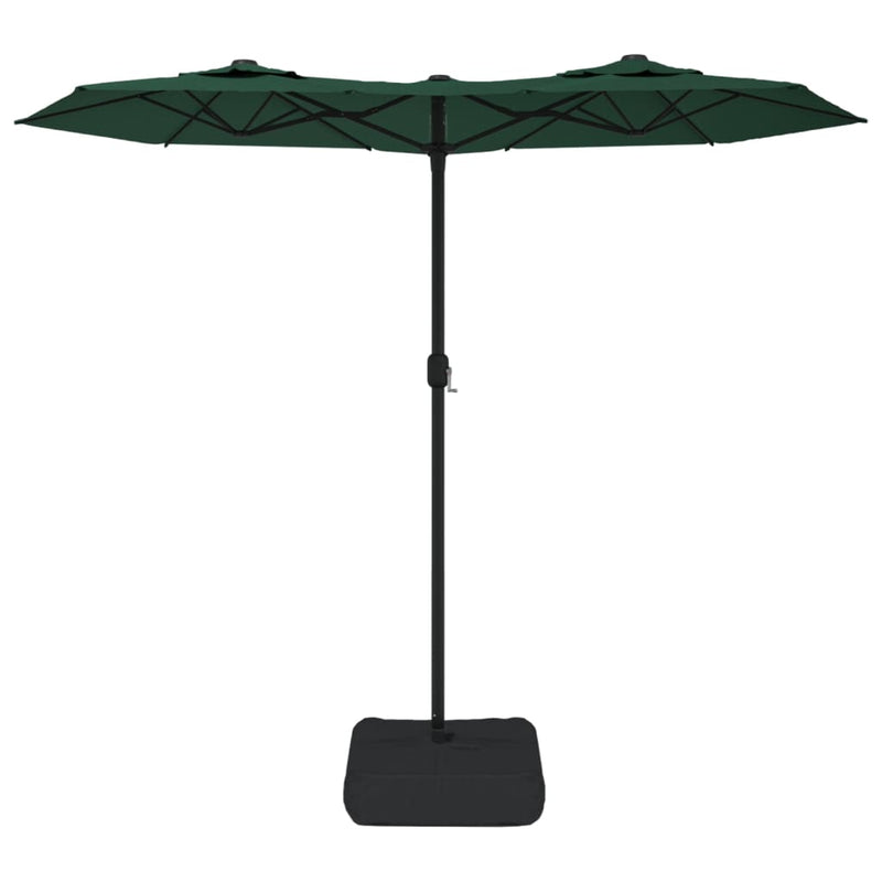 Afbeelding laden in galerijviewer, Vidaxl parasol dubbel dak 316x145 cm groen