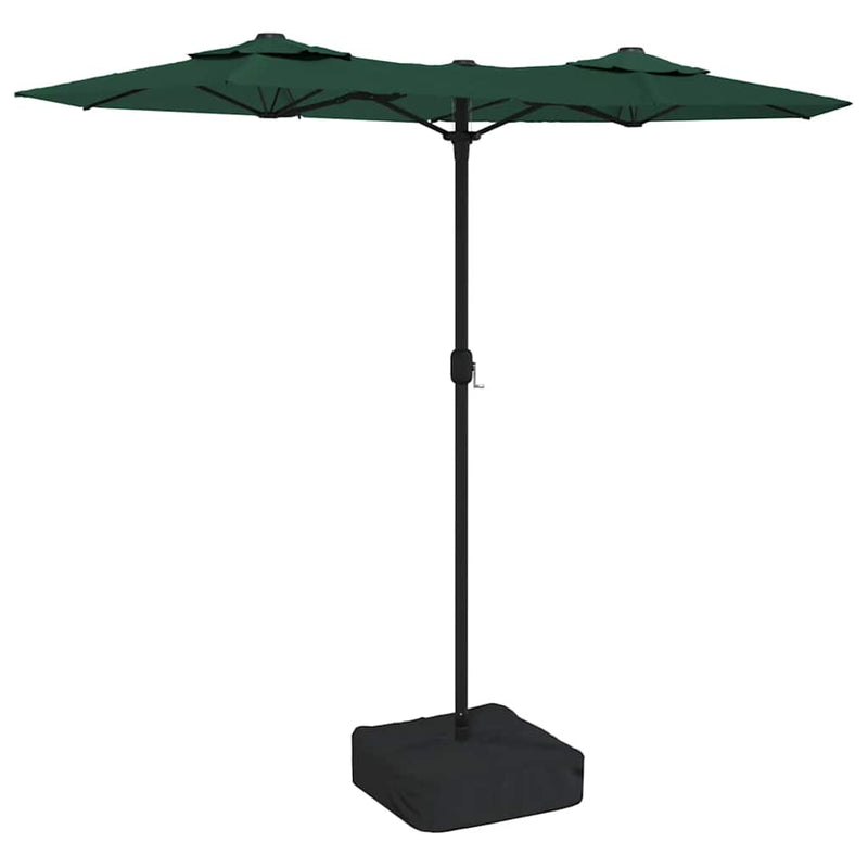 Load image into Gallery viewer, Vidaxl parasol dubbel met led's 316x145 cm groen