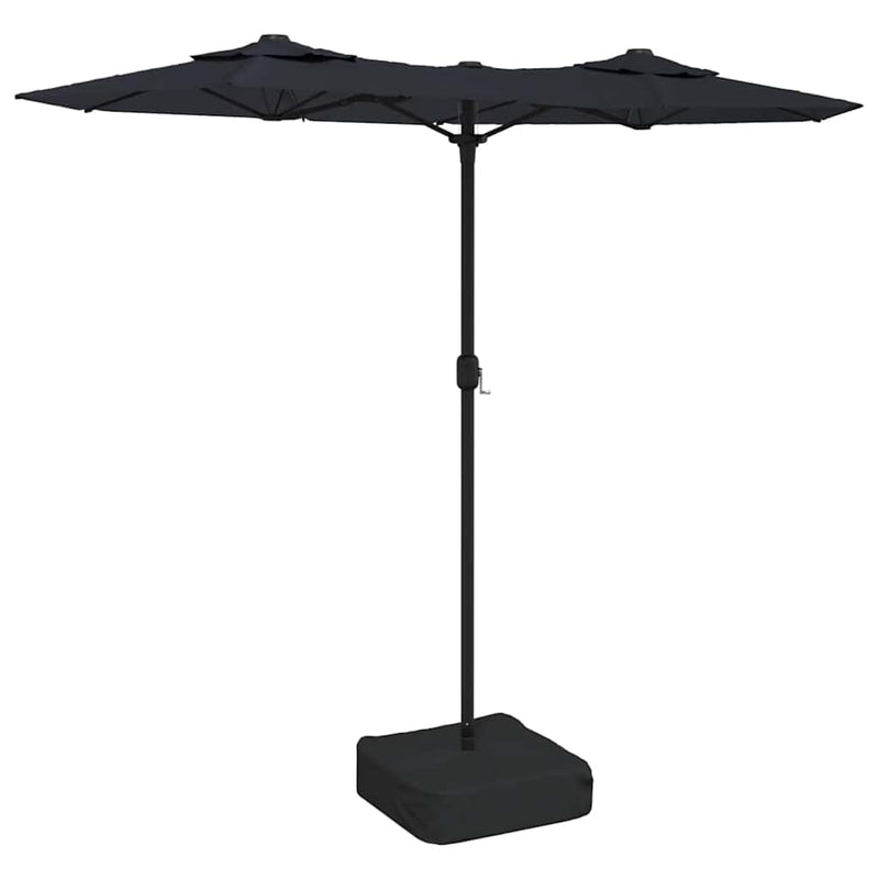 Load image into Gallery viewer, Vidaxl parasol dubbel dak met led's 316x145 cm zwart