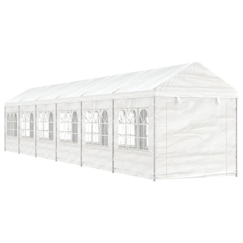 Load image into Gallery viewer, VidaXL Prieel met dak 13,38x2,28x2,69 m polyetheen wit