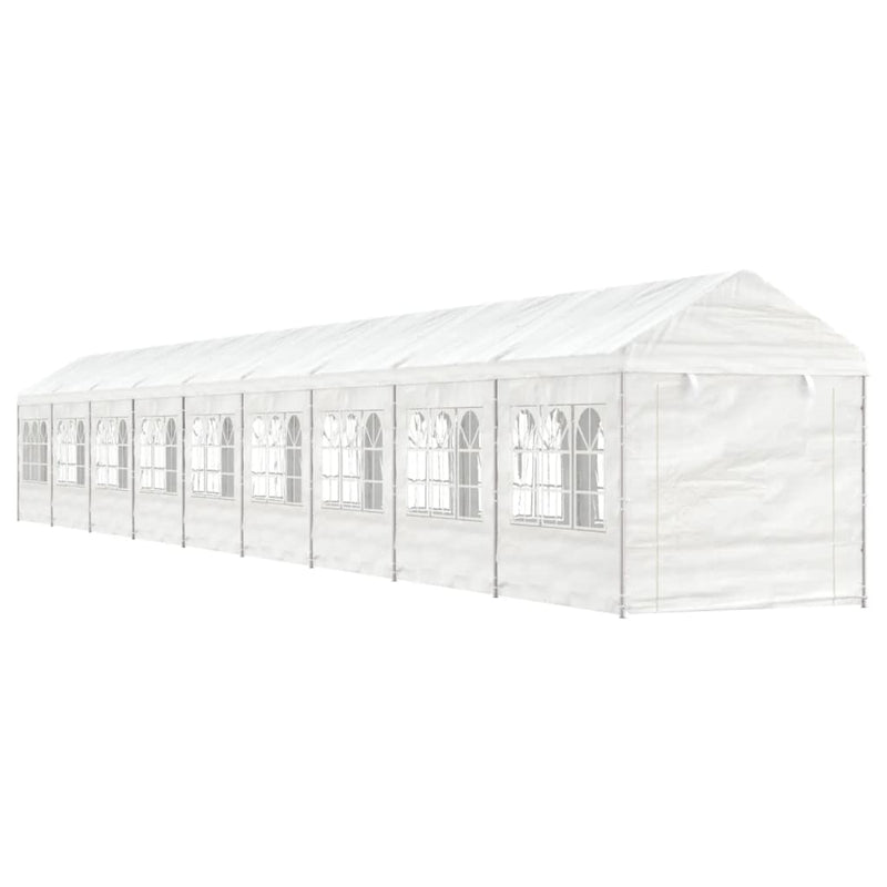 Load image into Gallery viewer, VidaXL Prieel met dak 20,07x2,28x2,69 m polyetheen wit