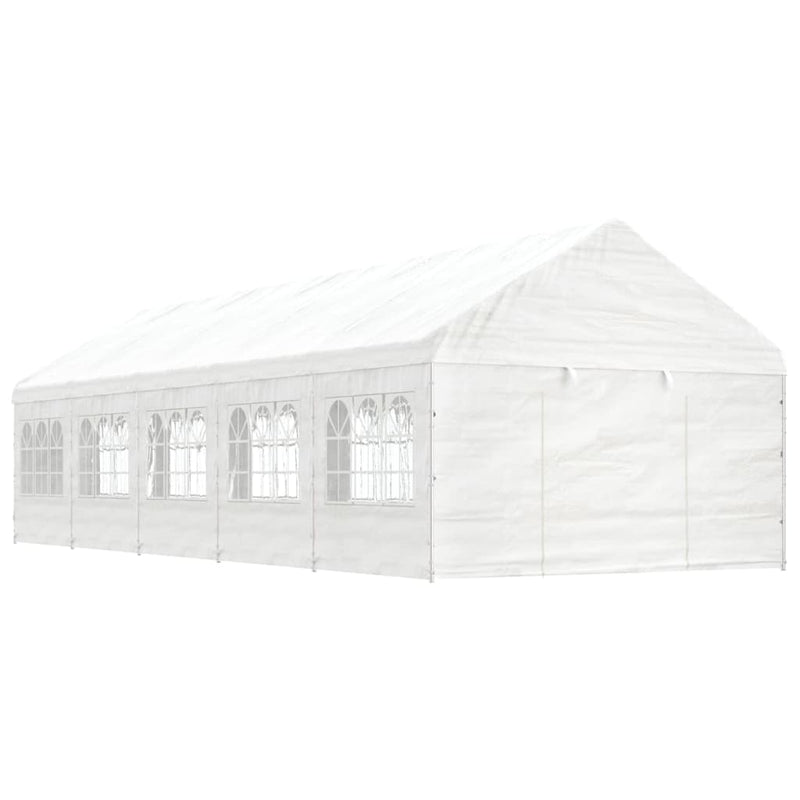 Load image into Gallery viewer, VidaXL Prieel met dak 11,15x4,08x3,22 m polyetheen wit