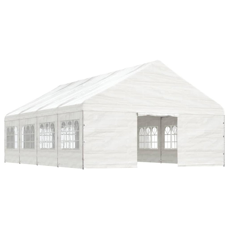 Load image into Gallery viewer, VidaXL Prieel met dak 8,92x5,88x3,75 m polyetheen wit