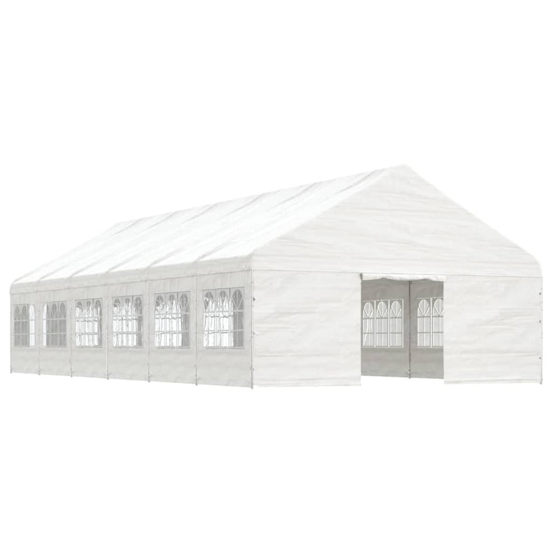 Load image into Gallery viewer, VidaXL Prieel met dak 13,38x5,88x3,75 m polyetheen wit