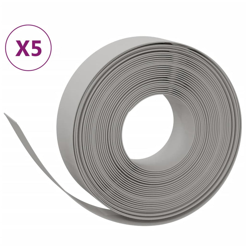 Load image into Gallery viewer, Vidaxl tuinranden 5 st 10 m 15 cm polyetheen grijs