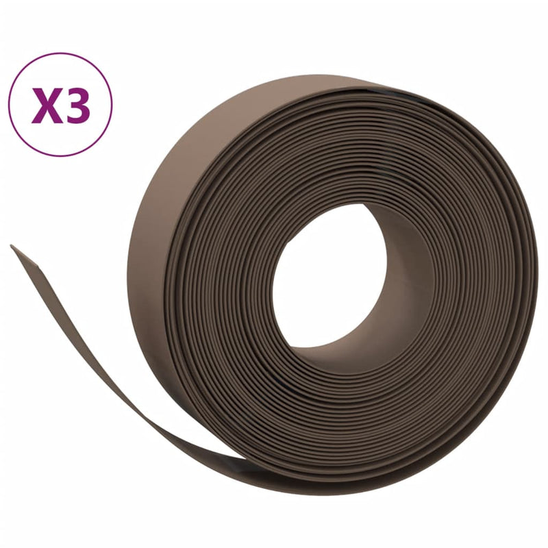 Load image into Gallery viewer, Vidaxl tuinranden 3 st 10 m 15 cm polyetheen bruin