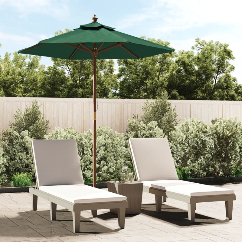 Load image into Gallery viewer, VidaXL Parasol met houten paal 196x231 cm groen