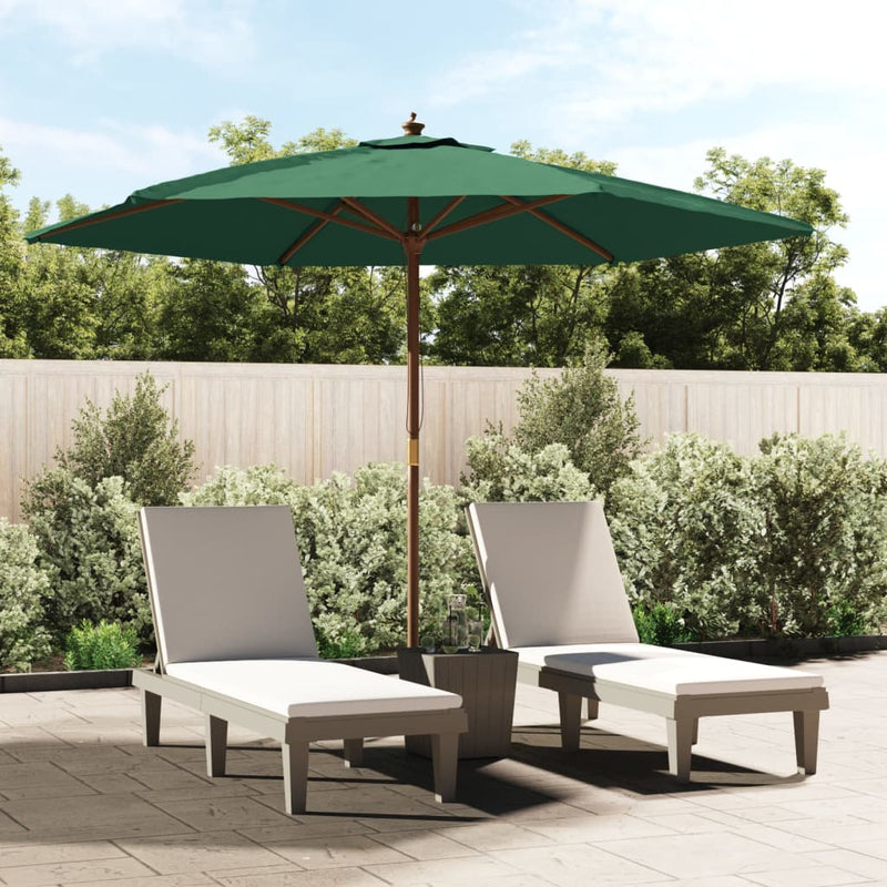 Load image into Gallery viewer, VidaXL Parasol met houten paal 299x240 cm groen