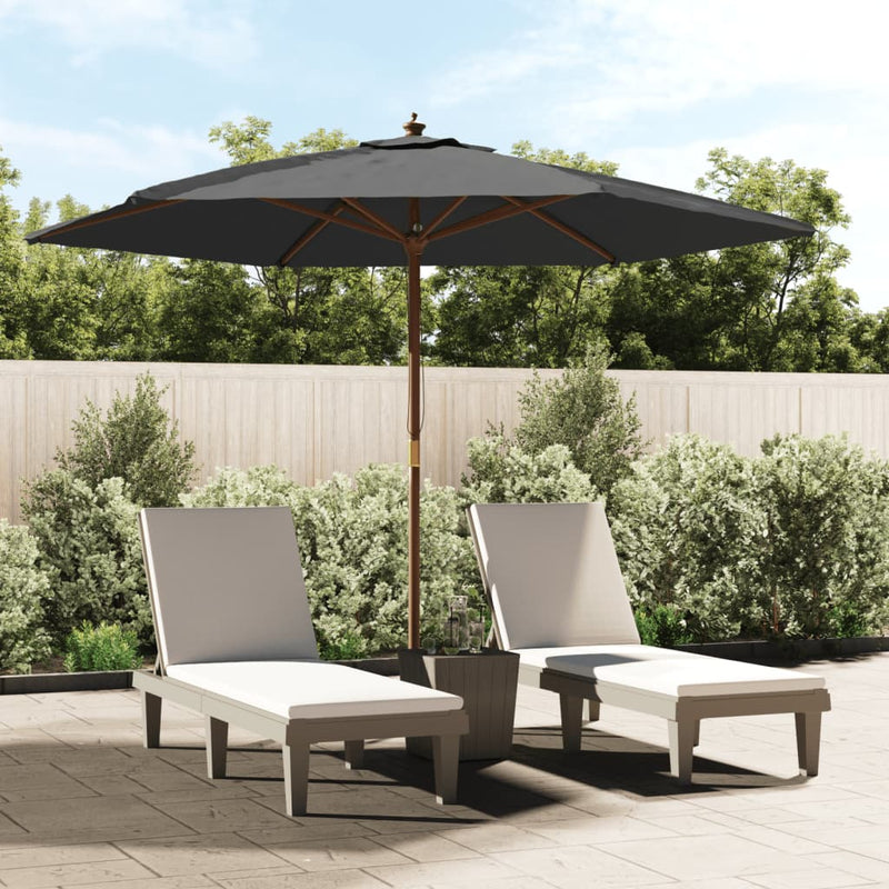 Load image into Gallery viewer, Vidaxl parasol met houten paal 299x240 cm antracietkleurig
