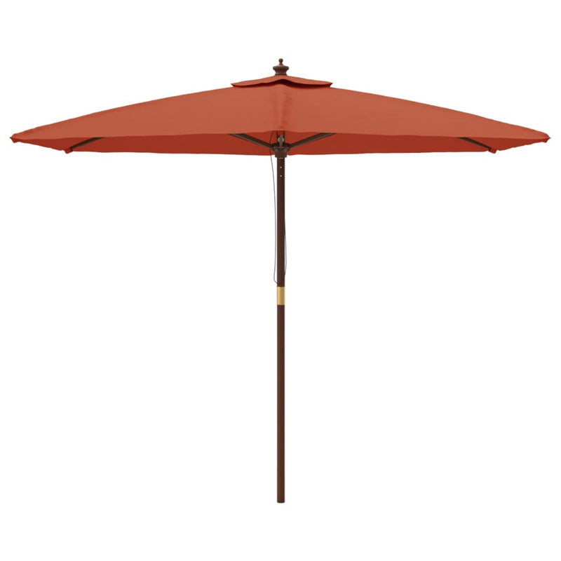 Load image into Gallery viewer, Vidaxl parasol met houten paal 299x240 cm terracottakleurig