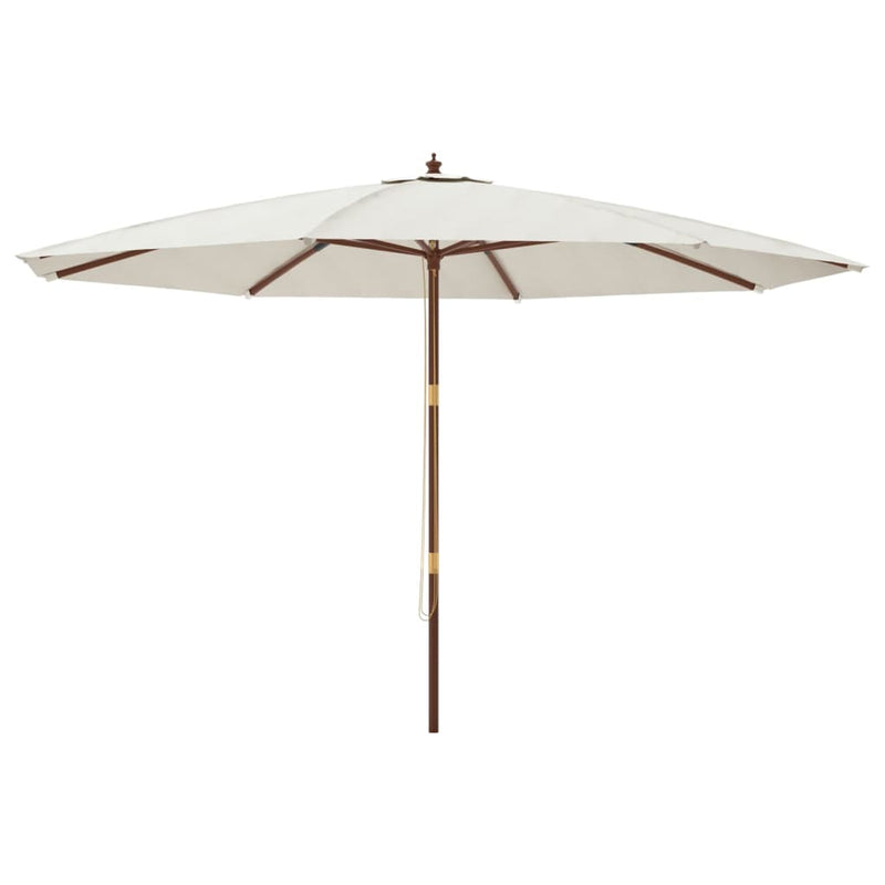 Afbeelding laden in galerijviewer, Vidaxl parasol met houten paal 400x273 cm zandkleurig