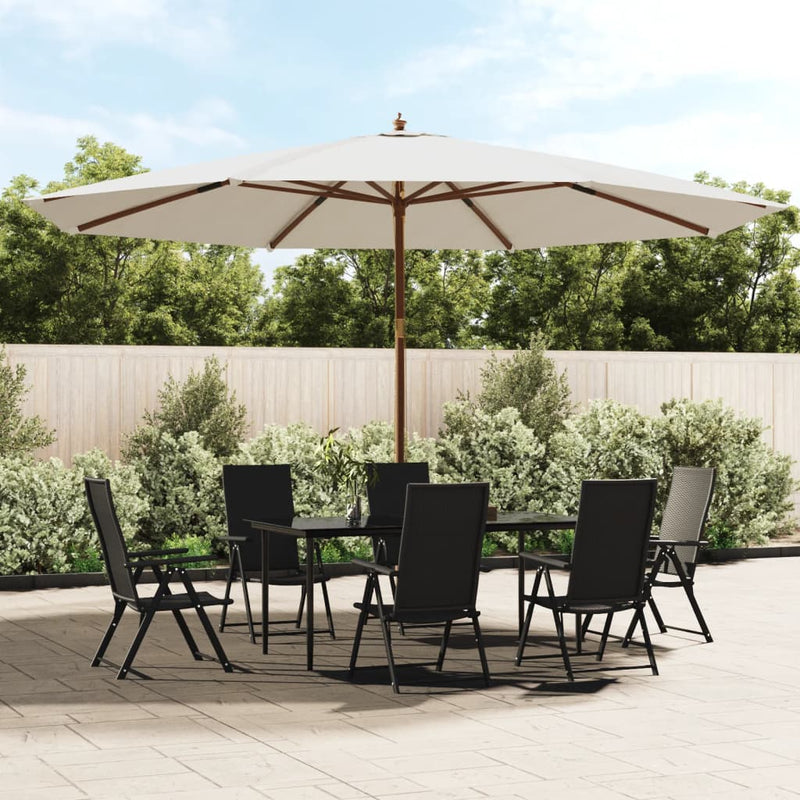 Afbeelding laden in galerijviewer, Vidaxl parasol met houten paal 400x273 cm zandkleurig