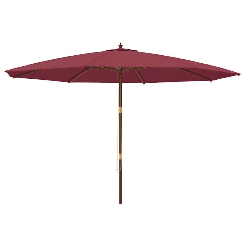 Laden Sie das Bild in Galerie -Viewer, Vidaxl parasol met houten paal 400x273 cm bordeauxrood