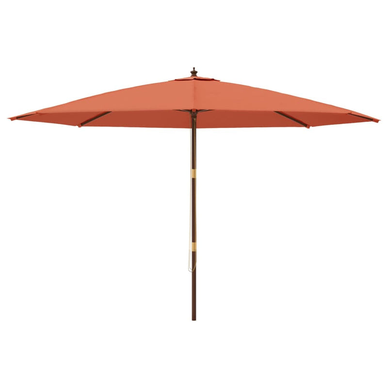 Afbeelding laden in galerijviewer, Vidaxl parasol met houten paal 400x273 cm terracottakleurig