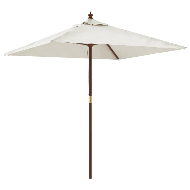 Cargue la imagen en el visor de la galería, Vidaxl parasol met houten paal 198x198x231 cm zandkleurig