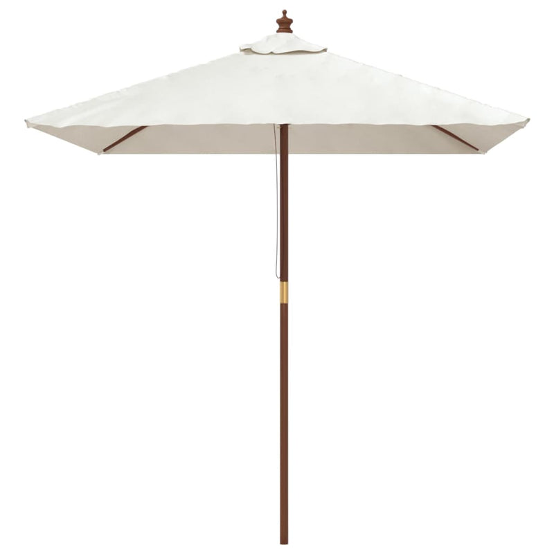 Cargue la imagen en el visor de la galería, Vidaxl parasol met houten paal 198x198x231 cm zandkleurig