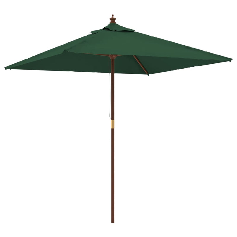 Chargez l'image dans la visionneuse de la galerie, Vidaxl parasol met houten paal 198x198x231 cm groen