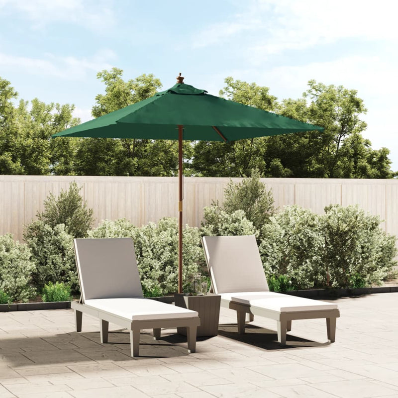 Chargez l'image dans la visionneuse de la galerie, Vidaxl parasol met houten paal 198x198x231 cm groen