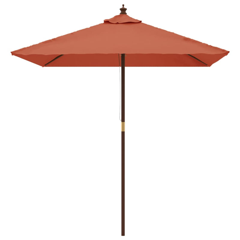 Load image into Gallery viewer, Vidaxl parasol met houten paal 198x198x231 cm terracottakleurig
