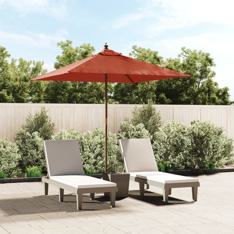 Load image into Gallery viewer, Vidaxl parasol met houten paal 198x198x231 cm terracottakleurig
