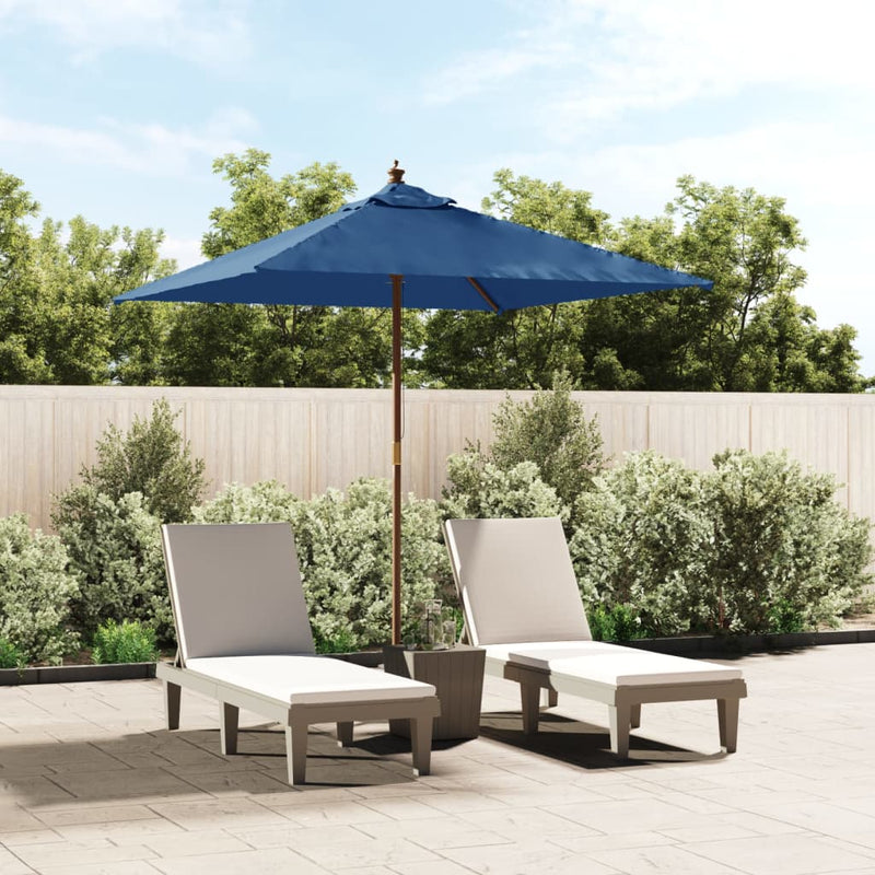 Load image into Gallery viewer, Vidaxl parasol met houten paal 198x198x231 cm azuurblauw