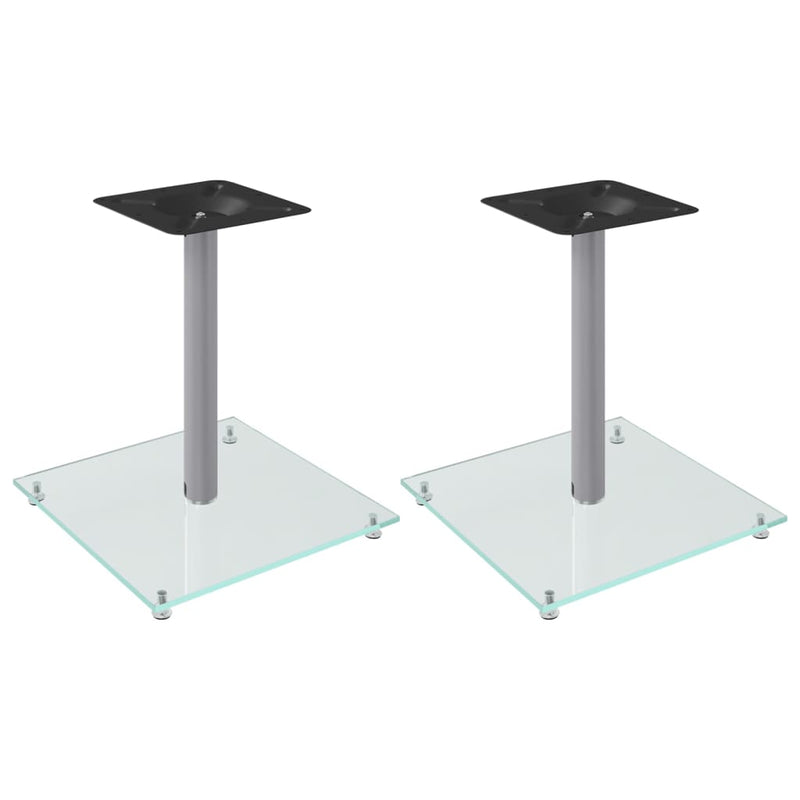 Load image into Gallery viewer, Vidaxl luidsprekerstandaards 2 st 1 pijler gehard glas zilverkleurig