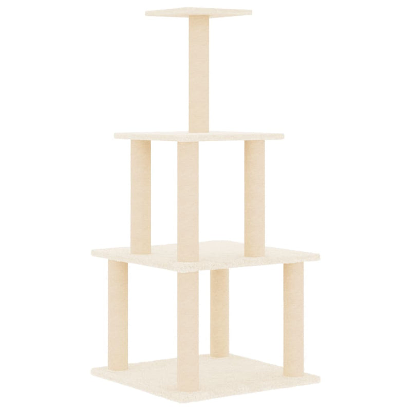 Load image into Gallery viewer, Vidaxl kattenmeubel met sisal krabpalen 111 cm crèmekleurig